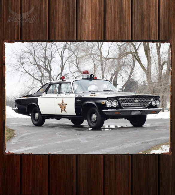 Металлическая табличка Chrysler Newport Police Cruiser Металлическая табличка Chrysler Newport Police Cruiser